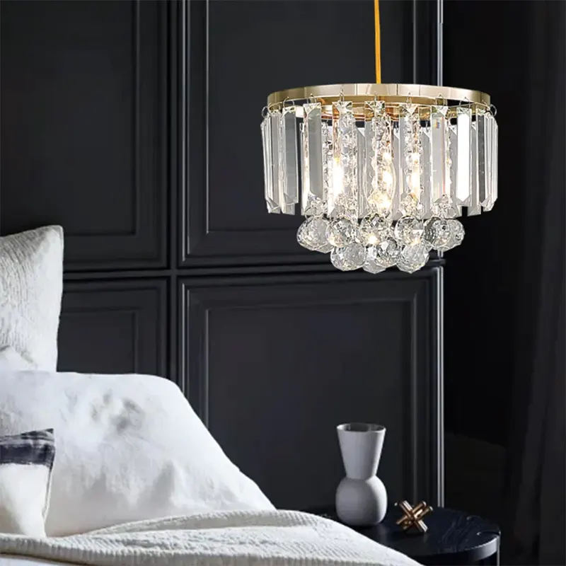 Caia Bolster - Metal and Crystal 2in1 Chandelier & Ceiling Fitting - Clear / Various Colours